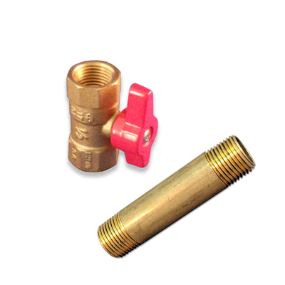 BRASS BALL VALVE ASSEMBLY W/FITTING, 1/2 in. (F)NPT, AHE-03, 04 PLE-688-002-FRU